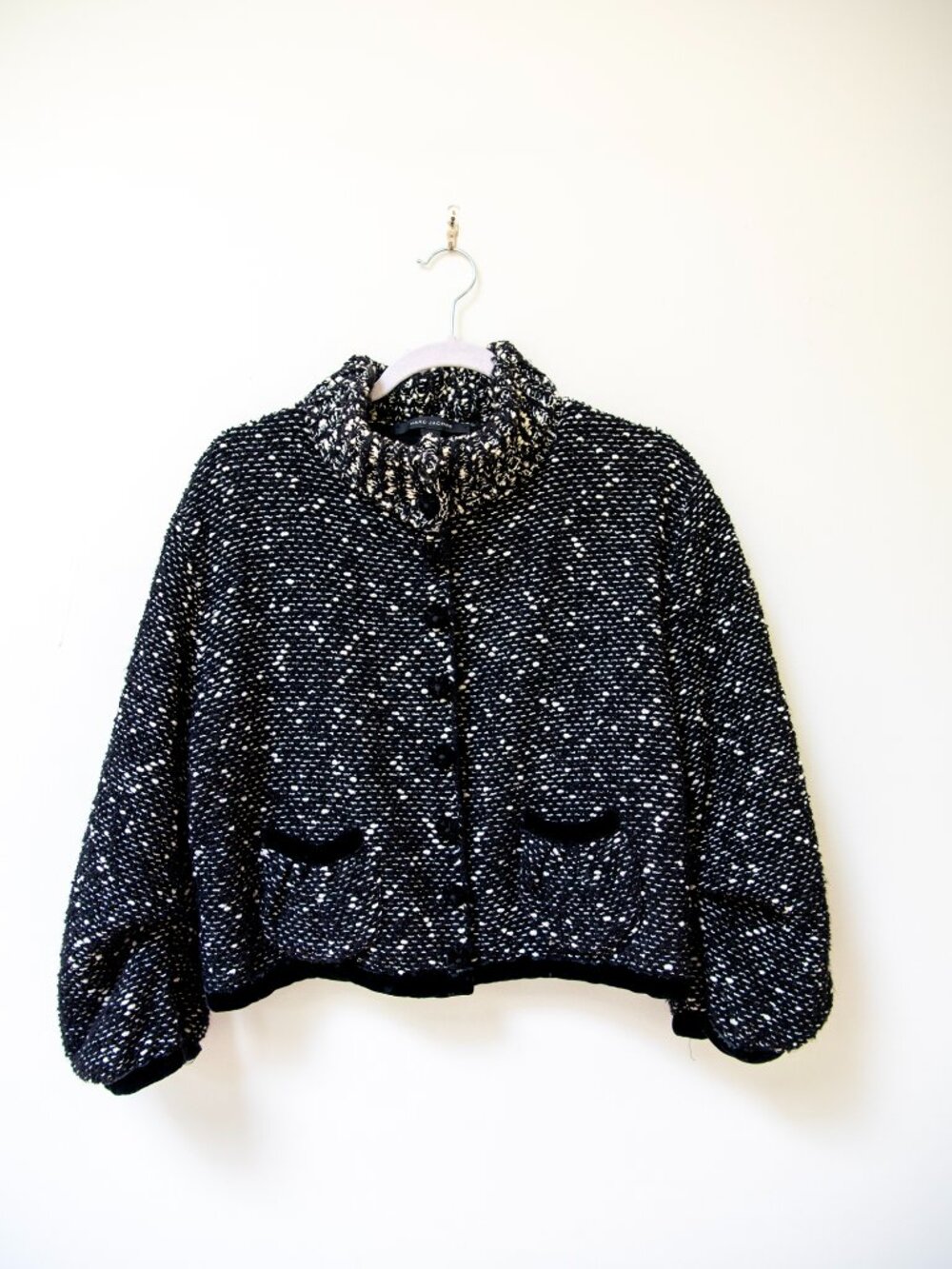 Marc Jacobs Wool/Mohair Blend B&W Tweed Jacket sz M
